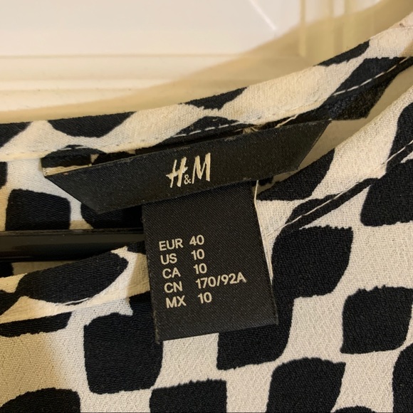 H&M women’s 10 L black/white mod flowy lightweight - Picture 3 of 4